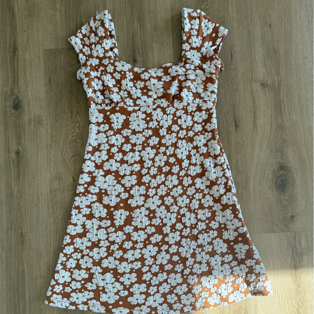 Altard State Rust Orange and White floral dress